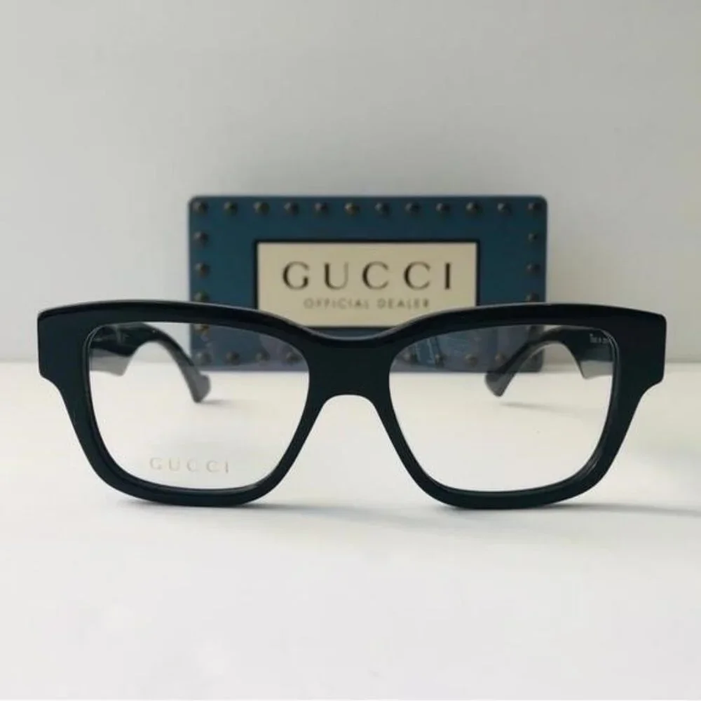 New - GUCCI GG1428O 001 square Gucci optical comes in a shiny black frame